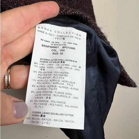 Brock Collection Linen Wool Alpaca Blend Front Slit Pencil Skirt Sz. 2 - Picture 6 of 10